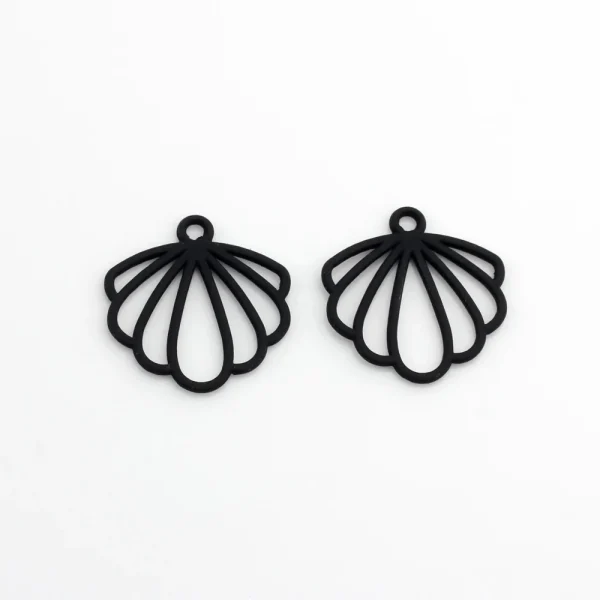 5Pcs Scallop Pendant Hollow Out Zinc Alloy Charms - Image 8