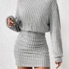 Women's High Neck Knitted Sweater Dress - Image 2