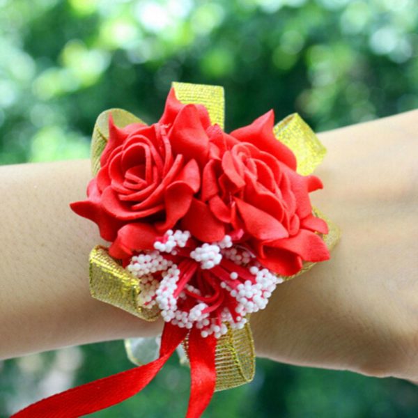 Elegant Rose Bridal Wrist Corsage - Image 10