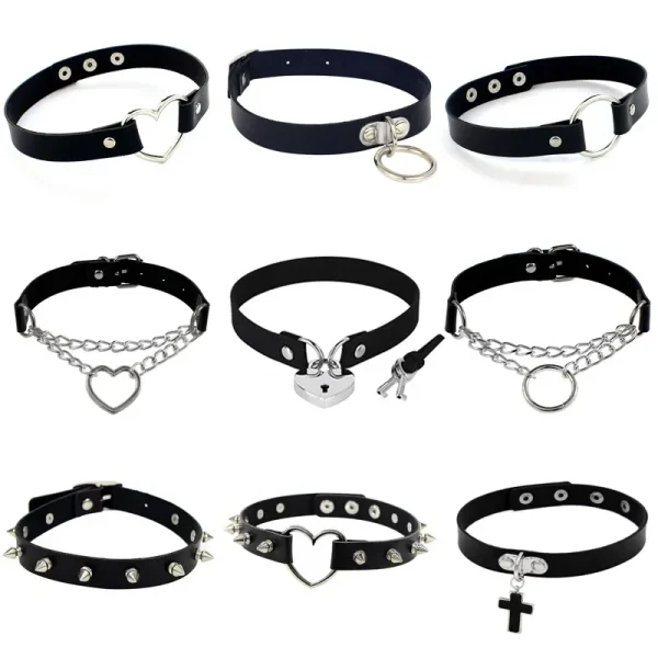 Punk Rock Gothic PU Leather Choker - Image 2