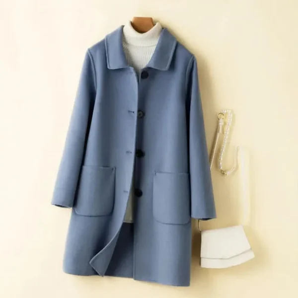 Women's Elegant Wool Blend Coat - Image 2