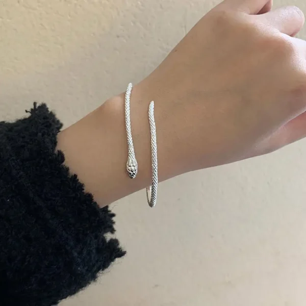 Silver Snake Shape Bracelet