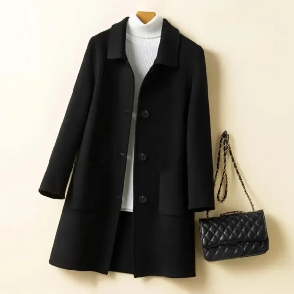 Women's Elegant Wool Blend Coat - Image 3