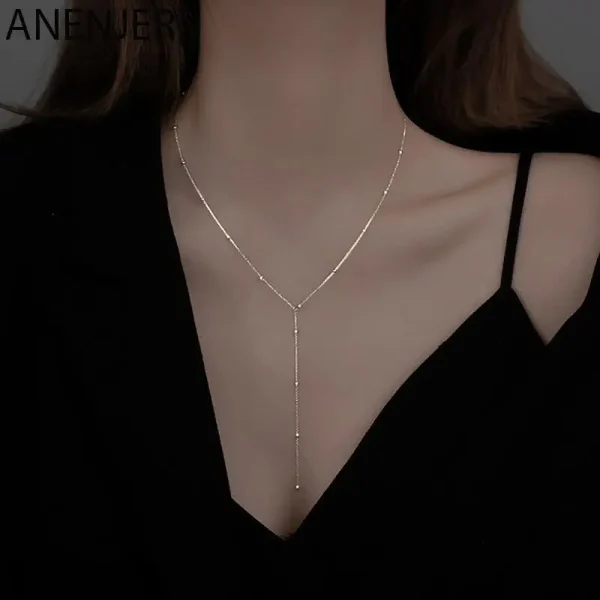 Silver Beads Chain Necklace