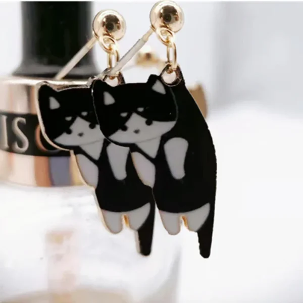 cartoon cat earrings