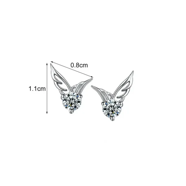 angel wing stud earrings