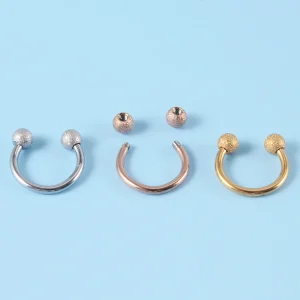 stainless steel matte barbell piercing