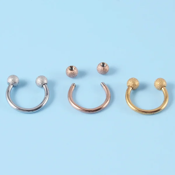 stainless steel matte barbell piercing