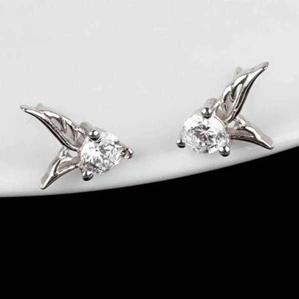 angel wing stud earrings