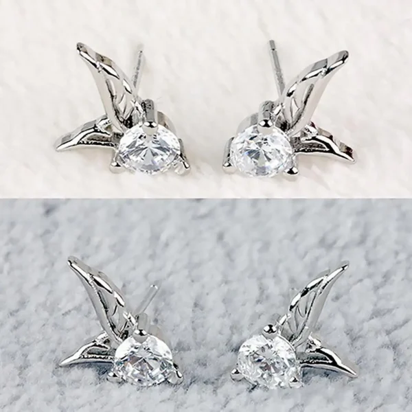 angel wing stud earrings