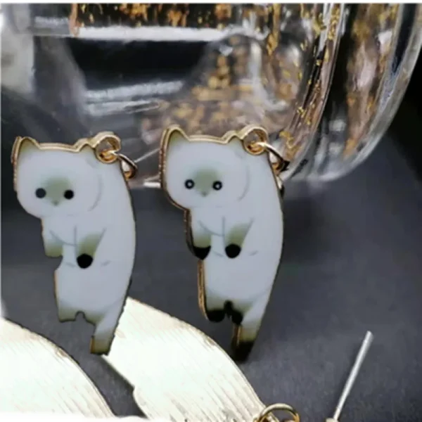 cartoon cat earrings