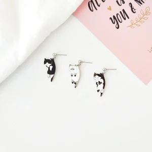 cartoon cat earrings