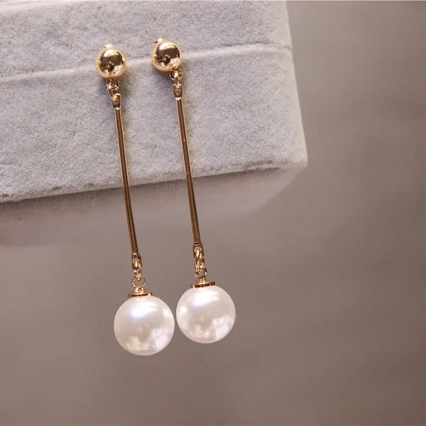 wild fashion simple pearl bean earrings