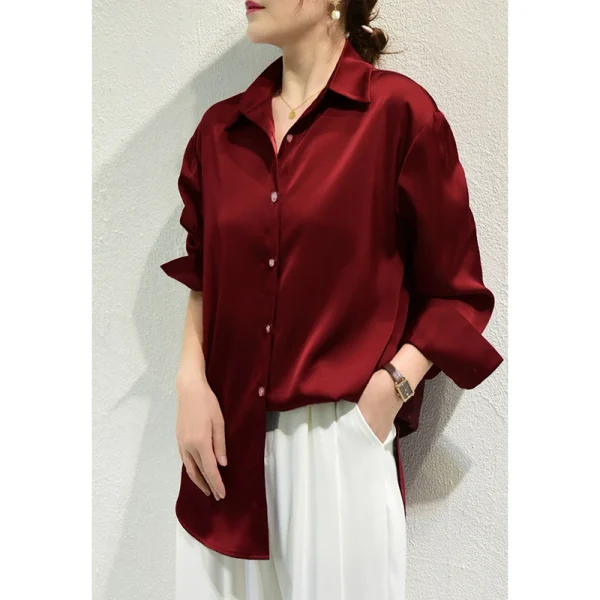 elegant satin finish blouse