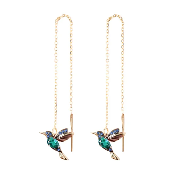 elegant hummingbird rhinestone earrings