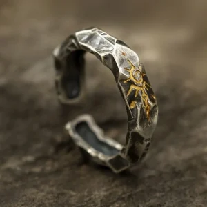 adjustable wishing stone ring for men