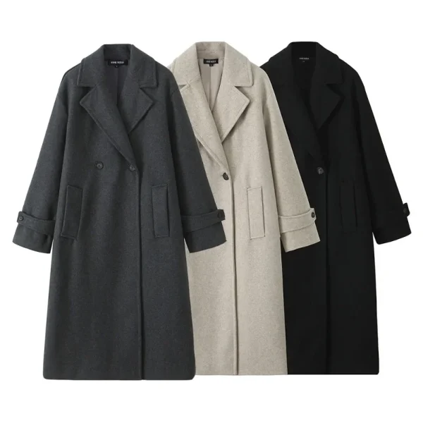 women's elegant wool blend coat