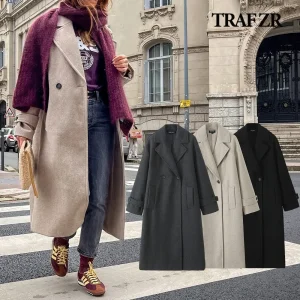 women's elegant wool blend coat