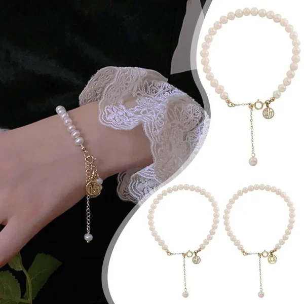 honey peach pendant bracelet