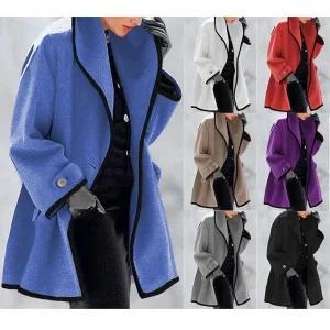 women's casual wool blend jacket