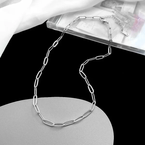 hot fashion paper clip chain necklace