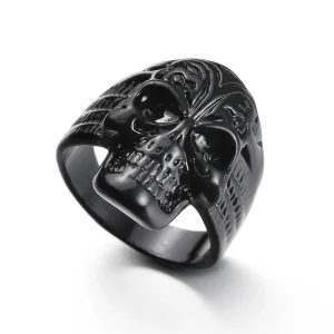 punk vintage frog/skull/wings ring