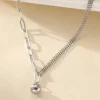 minimalist stainless steel geometric clavicle necklace