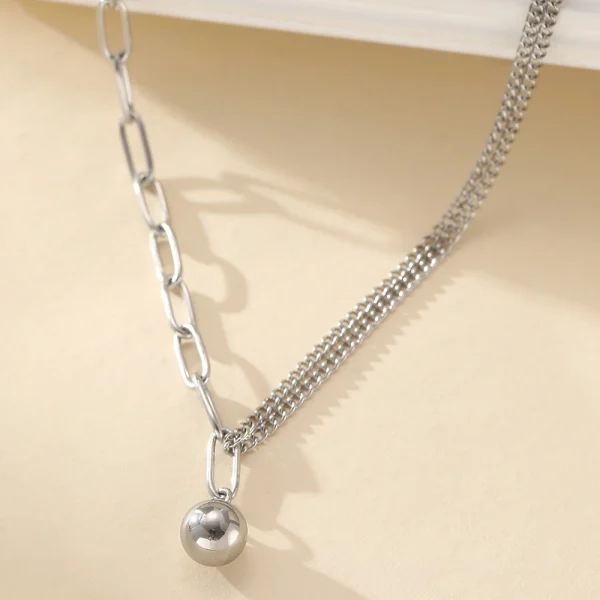 minimalist stainless steel geometric clavicle necklace