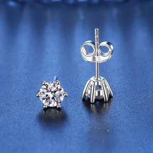 radiant moissanite stud earrings