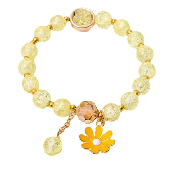 colorful daisy flower beaded bracelet