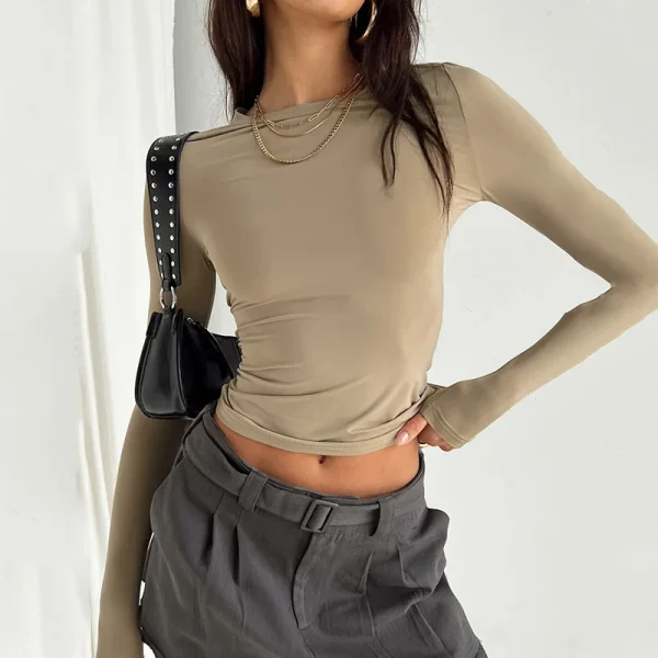 y2k style cropped long sleeve t shirt