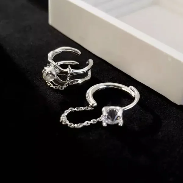 sparkling zircons tassel chain ring