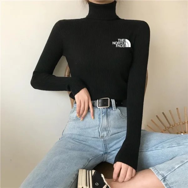cozy turtleneck ribbed sweater