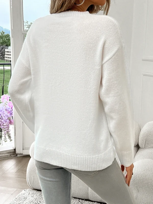 american flag crew neck pullover sweater