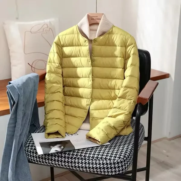 plus size autumn/winter warm women’s white duck down slim puffer jacket