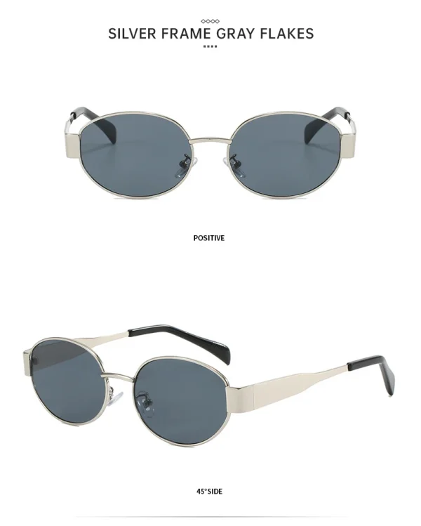 oval frame punk sunglasses for women