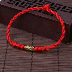 good luck red string rope bracelet