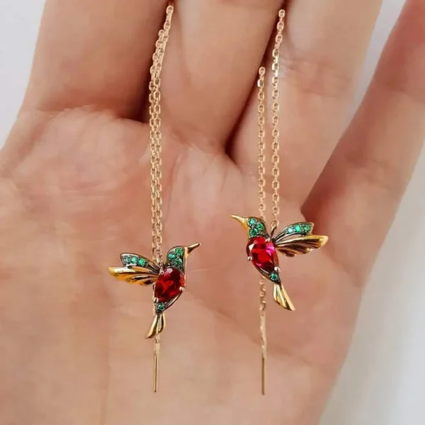 elegant hummingbird rhinestone earrings