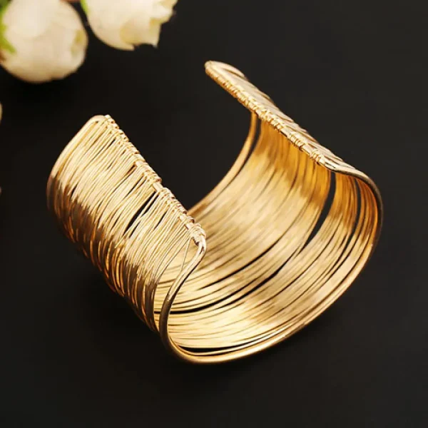 women's multilayer metal wire cuff bracelet