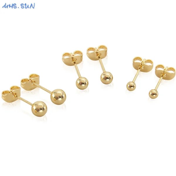 minimalist gold plated stud earrings