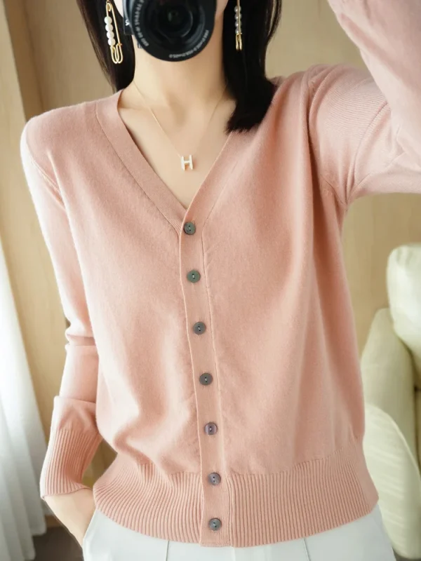 elegant cashmere knit cardigan