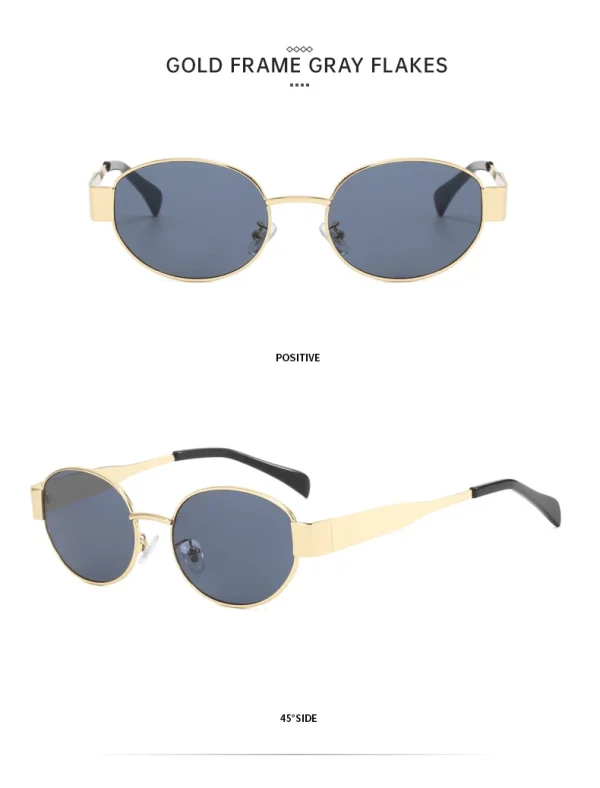 oval frame punk sunglasses for women