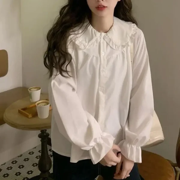 vintage preppy style white shirt