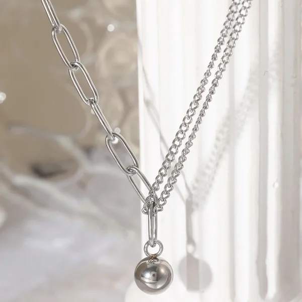 minimalist stainless steel geometric clavicle necklace