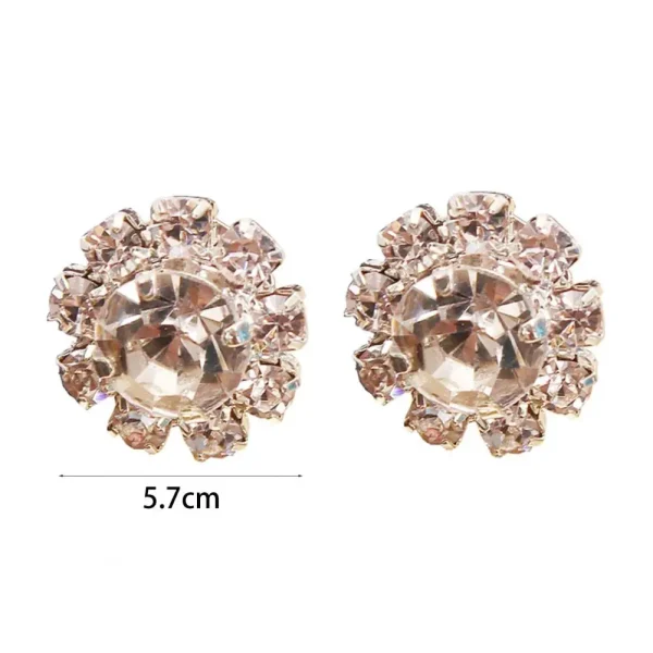 elegant sunflower rhinestone stud earrings