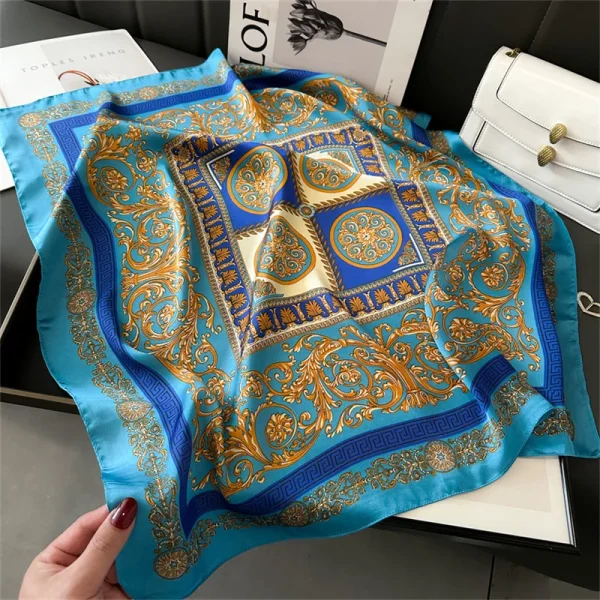 printed women's silk feel scarf