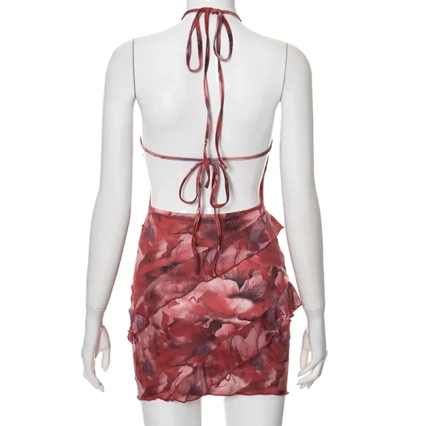 floral ruffles mini dress