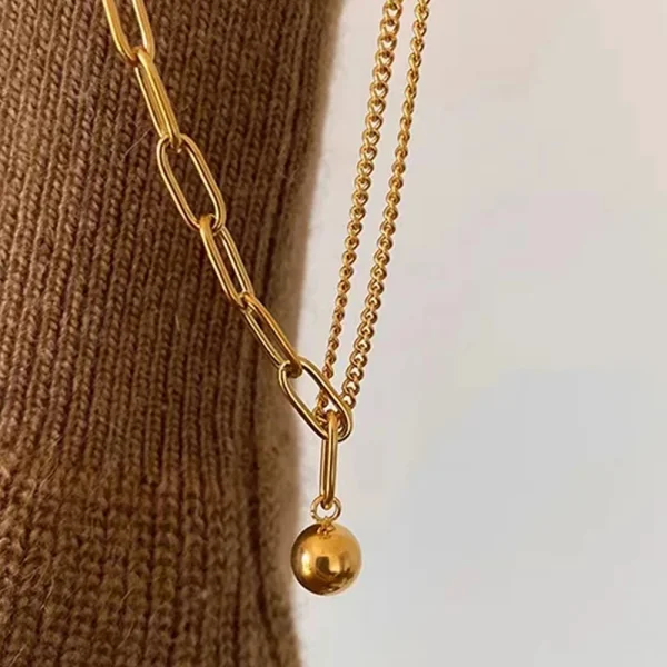 minimalist stainless steel geometric clavicle necklace