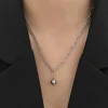 minimalist stainless steel geometric clavicle necklace