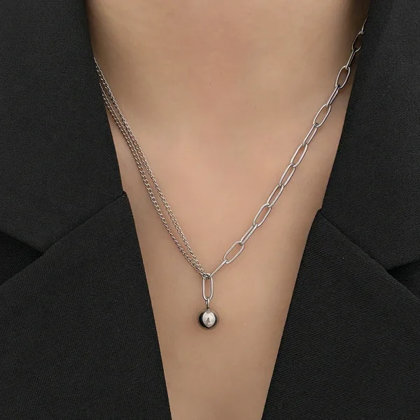 minimalist stainless steel geometric clavicle necklace